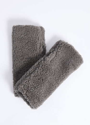 Mitaines chaudes polaire uni façon sherpa Gris