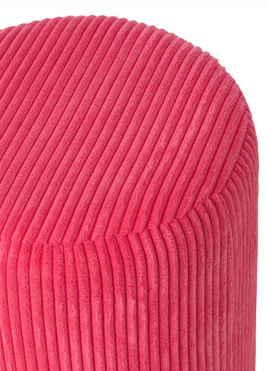 Pouf d'appoint rond en velours cotelé Rose