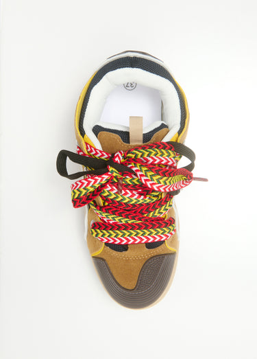 Baskets sportswear daim lacets fantaisie Camel