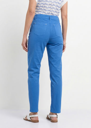 Pantalon droit coton stretch 5 poches Bleu Dur