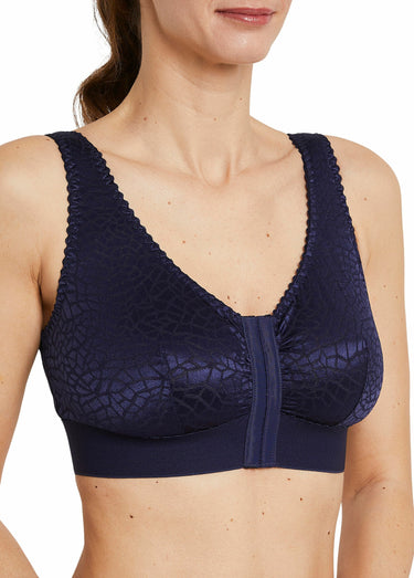 Soutien-gorge sans armatures ouvert devant Bleu