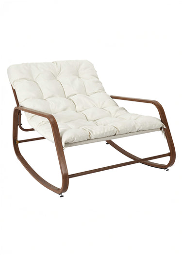 Fauteuil bascule clair coussin rembourré Blanc