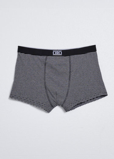 Boxers assortis unis et rayés en coton Raye Noir