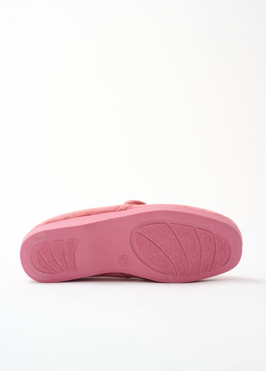 Chaussons largeur confort fourrés pure laine Rose Indien