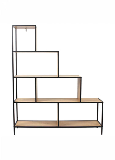 Etagère design escalier bois/métal EDISON Marron/Noir