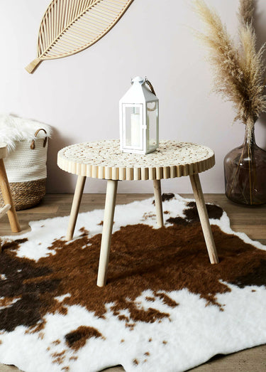 Table basse en rondins de  bois Naturel