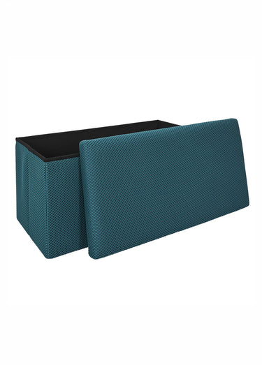 Banc coffre pliable design en mesh ATOME Bleu