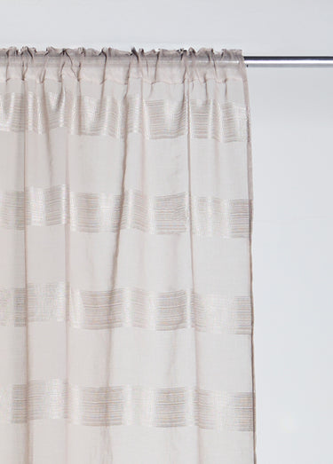 Rideau 1 panneau ruflettes, brillant Taupe
