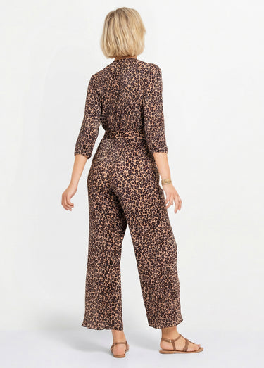 Combinaison plissée imprimé léopard Imprime Leopard