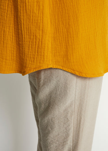 Tunique longue ample coton uni Jaune