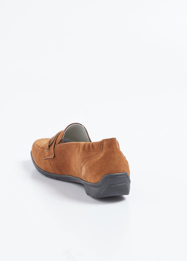 Mocassins cuir velours élastiqués largeur confort Velours Marron