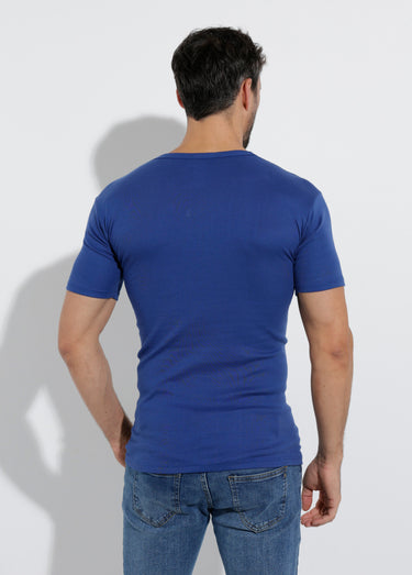 T-shirt col V coton - lot de 3 Indigo Lot3