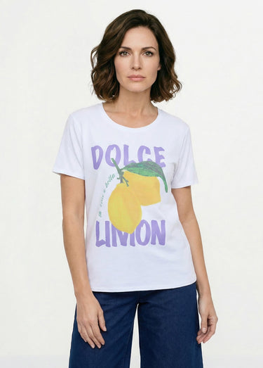 T-shirt à message manches courtes Blanc