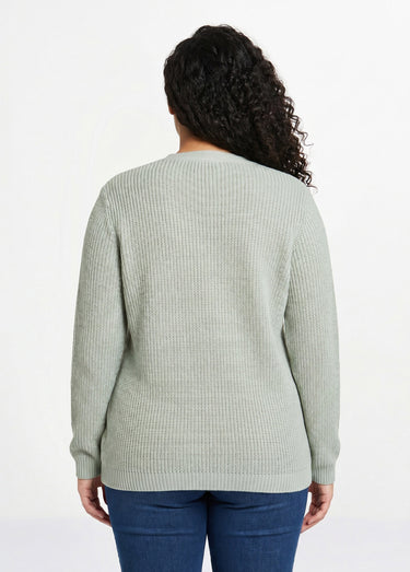 Gilet long boutonné brillant manches longues Menthe