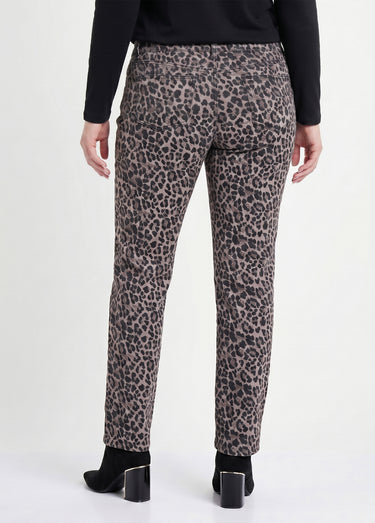 Pantalon droit 5 poches coton stretch Leopard
