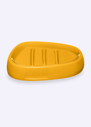 Porte savon céramique forme galet Jaune
