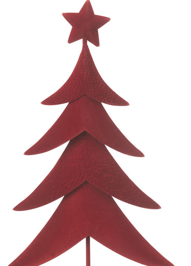 Sapin métal sur pied avec support bois Rouge