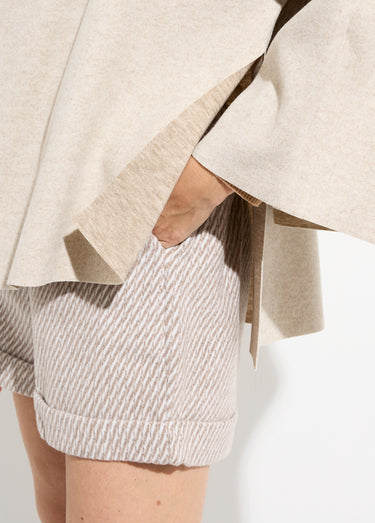 Veste bouton bijou métal et écharpe Beige