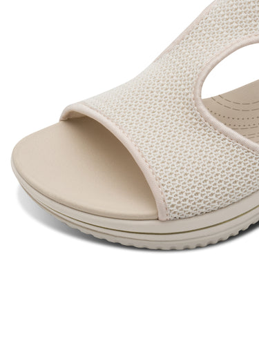 Sandales confort à scratch compensées Beige