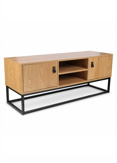 Banc TV en bois clair et métal ABBOTT Naturel / Noir