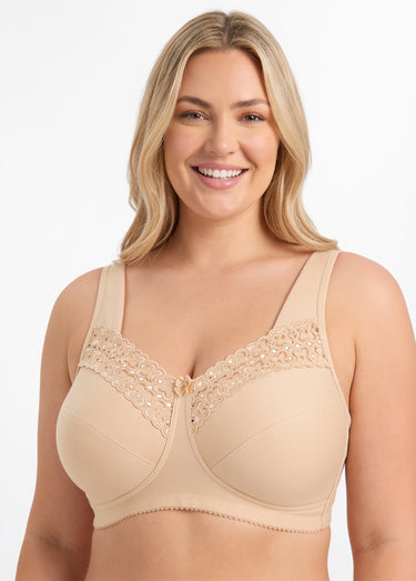 Soutien-gorge sans armatures brodé Chair