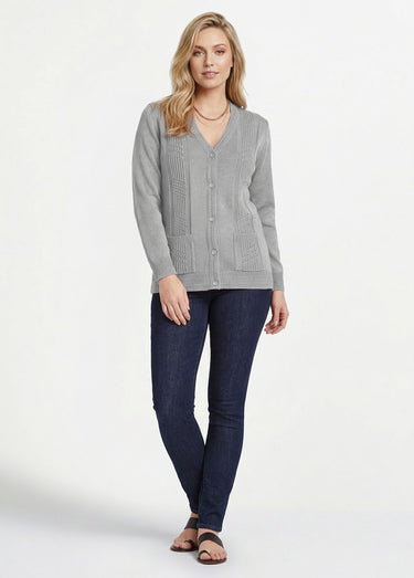 Gilet boutonné manches longues Argent