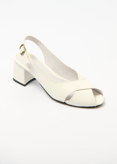 Sandales à talon brides croisées largeur confort Blanc