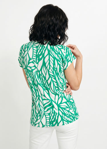 T-shirt court motif graphique Vert/Blanc