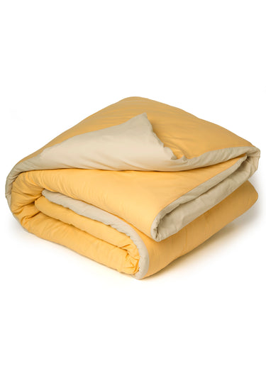 Housse de couette pur coton uni RELAX Beige naturel/banane