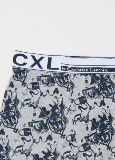 Boxer avec ceinture élastiquée, logo Imprime/Bleu