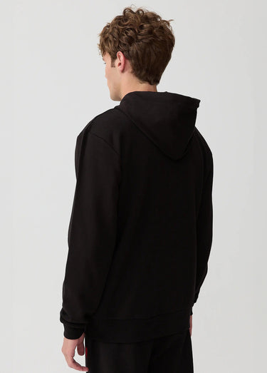 Sweat shirt zippé à capuche, kangourou Noir