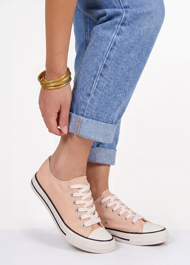 Baskets en toile à lacets inspiration US Rose