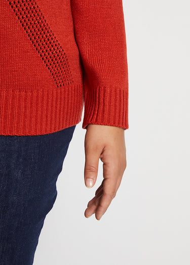 Pull bijou maille filet strass col V Epice