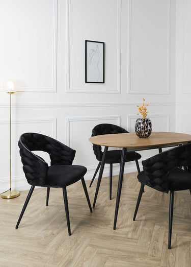 Set 2 Fauteuils en velours design SAWYER Noir