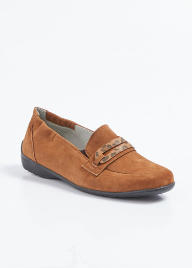 Mocassins cuir velours élastiqués largeur confort Velours Marron