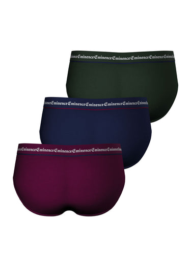 Slips unis coton majoritaire, Business Bordeaux/Marine/Vert