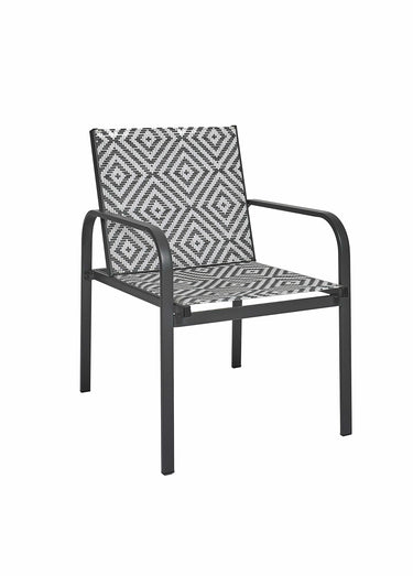 Salon de jardin tressé, 3 pièces Gris