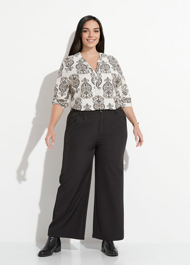 Pantalon en twill léger coupe large Noir