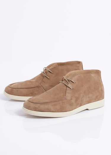 Low boots à lacets, semelle contrastée Beige