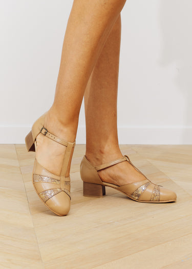 Escarpins largeur confort cuir Beige