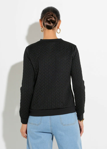 Sweat manches longues motif origami Noir