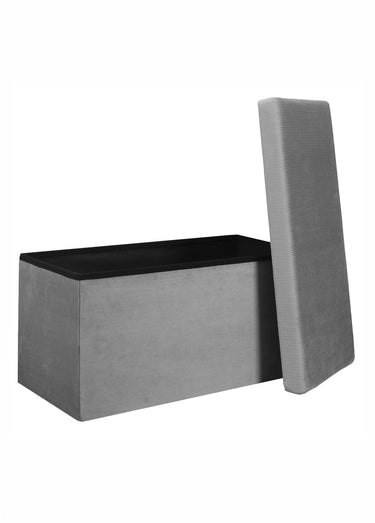 Banc coffre en velours cotelé GIULIA Gris
