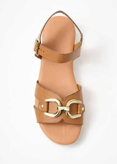 Sandales vegan largeur confort Camel