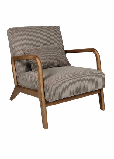 Fauteuil lounge en velours cotelé 2T Taupe