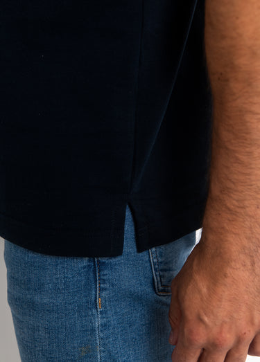 Polo manches courtes uni maille piquée Marine