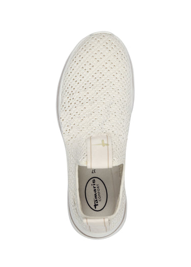 Baskets compensées en maille sans lacets Beige