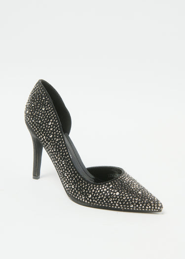 Escarpins chic talons hauts avec strass Noir