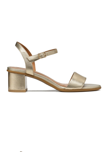 Sandales à talon large bride cheville Dore
