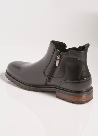 Boots Chelsea avec empiècement talon Noir