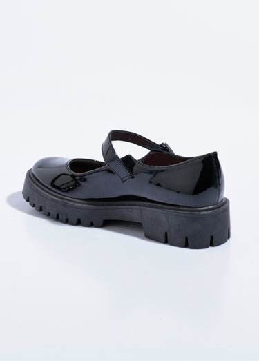Babies vernies semelle compensée crantée Vernis Noir